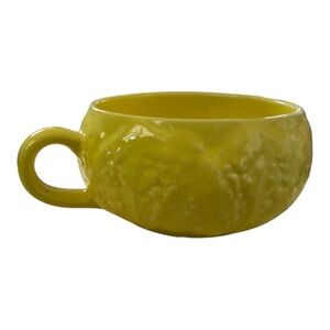 Vtg Secla Yellow Cabbage Leaf Ceramic Mug